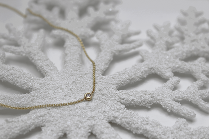 Collier en or jaune ou blanc 14k avec diamant naturel de 5 points