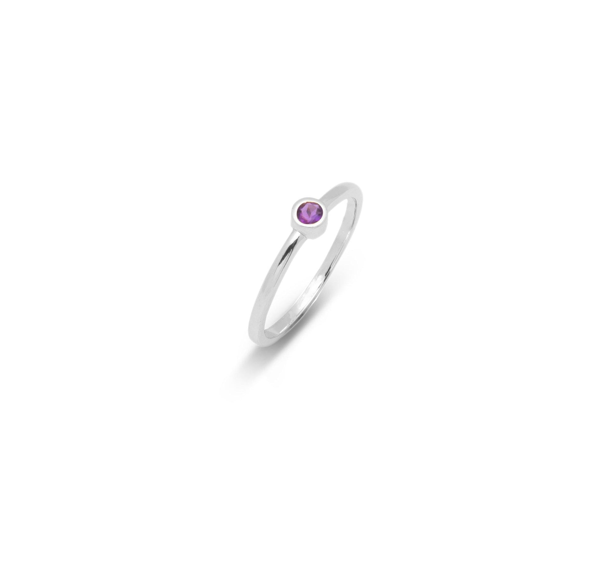 SATIN | Bague en or 14 carats et pierre ronde | Améthyste - Bijouterie Viko