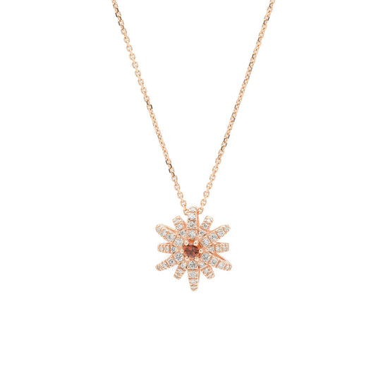 PINK DIVA  | Collier en or rose, diamants et grenat naturel - Bijouterie Viko