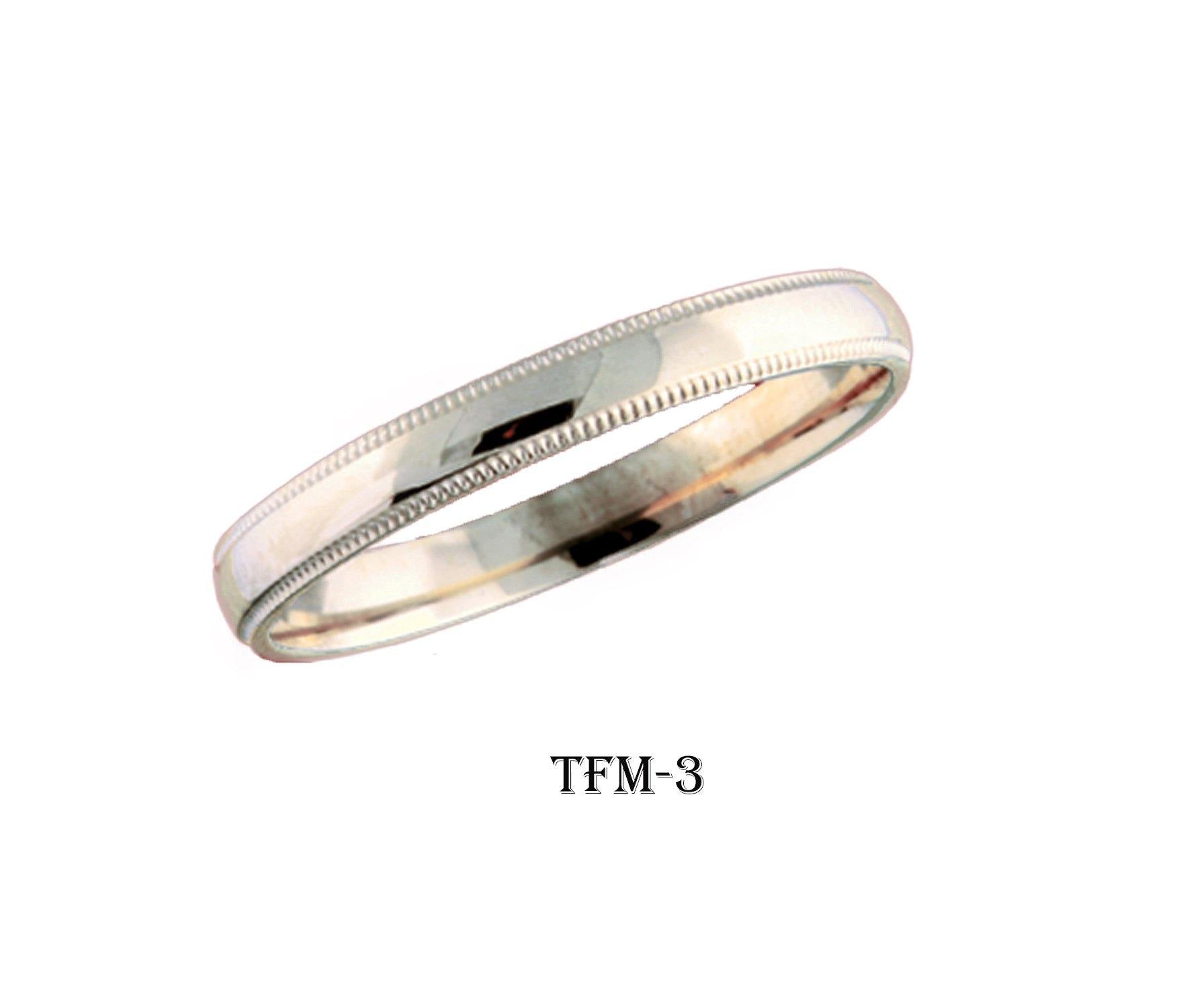 Jonc fin et délicat, semi-bombé en or 10 K avec milles-grains. Bague classique simple en or jaune ou en or blanc. Bague unie 3 mm de largeur. Alliance classique pour homme ou pour femme. Bijoux unisexe. Alliances avec milles grains, semi bombée. Bijoux de mariage à Montréal.